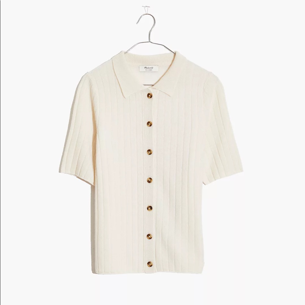 Madewell cashmere polo cardigan sweater